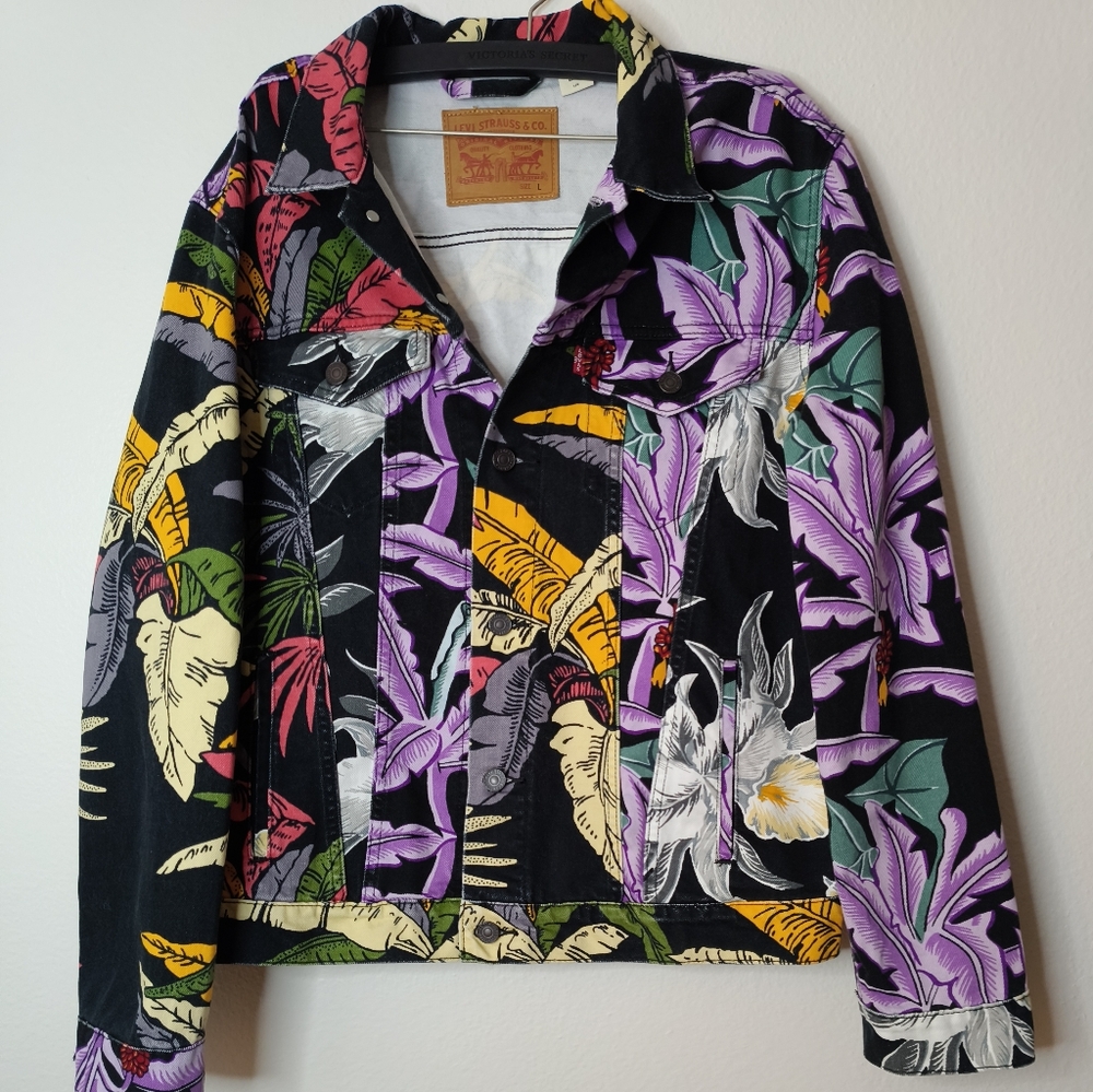 Levi's Multicolor Tropic Party Denim Trucker Floral Jean Jacket